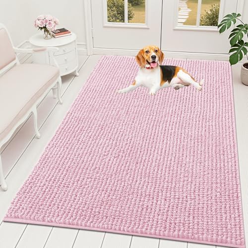 OLANLY Dog Door Mat for Muddy Paws 70x46, Extra Absorbent Chenille Mud Mat by OLANLY