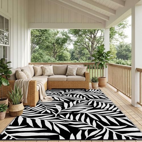 Smiry Outdoor Rug 6x9 ft Waterproof Reversible Leaf Mat - Image 6