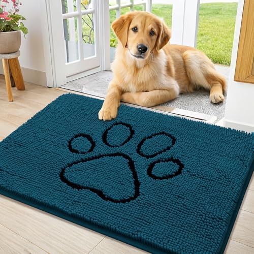 Smiry Dog Door Mat for Muddy Paws, Absorbent Non Slip Dirt Trapper by Smiry