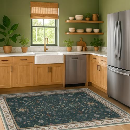 Hazo Haus Dark Green 4x6 Living Room Rug - Image 6