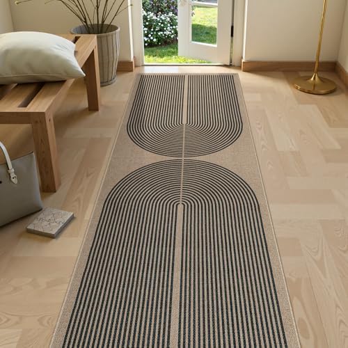 Lahome Modern Rainbow 2x8 Runner Rug, Washable Hallway Kitchen Runner Rugs by Lahome