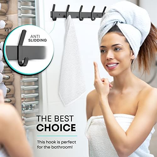 Coat Rack Wall Mount – 15 Inch Stainless Steel Hook Rail - Image 7