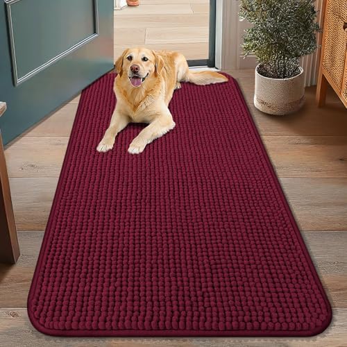 Smiry Dog Door Mat for Muddy Paws 48x30, Absorbent Low-Profile Doormats by Smiry