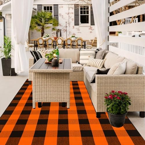 Buffalo Plaid Outdoor Rugs, Layering Rug - Image 6
