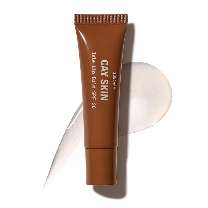 Cay Skin Isle Lip Balm SPF 30 – High Shine, Hydrating + Sheer Lip Gloss in Vanilla Brown Sugar Flavor – Formulated with Natural Ingredients for All Skin Tones – Clear