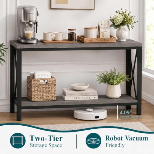 BON AUGURE Console Table with 2 Shelf, 47In Narrow Entryway Table - Image 5