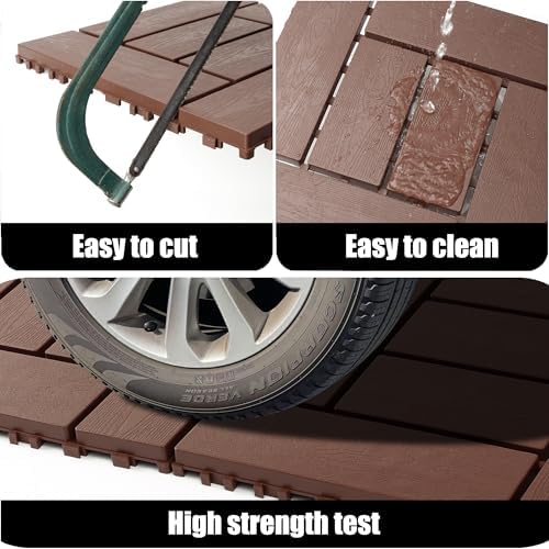 Deck Tiles for Outdoor, Plastic Outdoor Flooring Tiles, Kitchen Non Slip - Image 3
