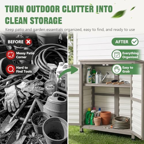 Ketive 32" Small Outdoor Storage Cabinet - Image 4