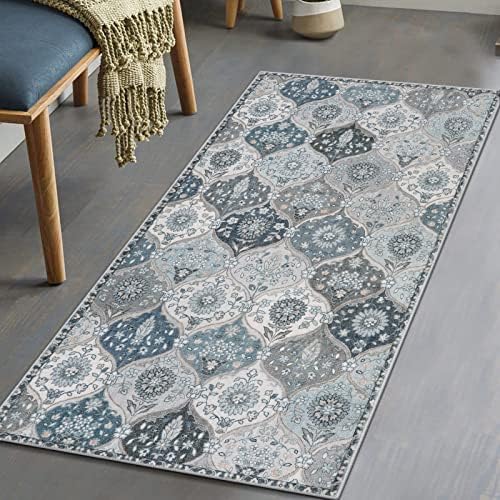 Lahome Moroccan Blue Small Area Rug, 2x4 Rugs by Lahome
