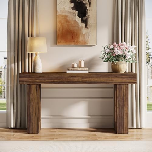 Tribesigns 63-Inch Long Console Table, MDF Wood Grain Rectangular Sofa Table - Image 6