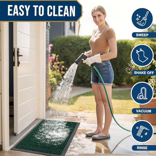 Smiry Front Door Mat Outside Entrance, Low Profile Rubber Doormat - Image 6