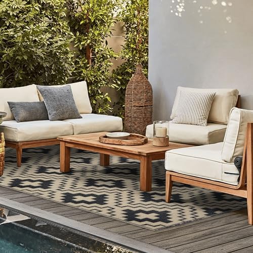 SAND MINE Waterproof Outdoor Rug 4x6 ft, Reversible Plastic Straw Area Rug - Image 7