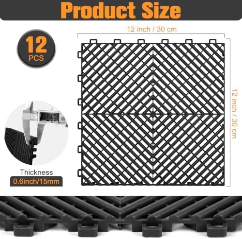 ToLanbbt Interlocking Drainage Tiles 12" x 12" Modular Interlocking Cushion - Image 2