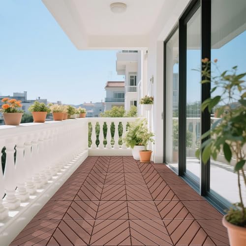 Plastic Interlocking Deck Tiles, 44 Pack, Non-Slip Patio Floor Decking Tiles - Image 6