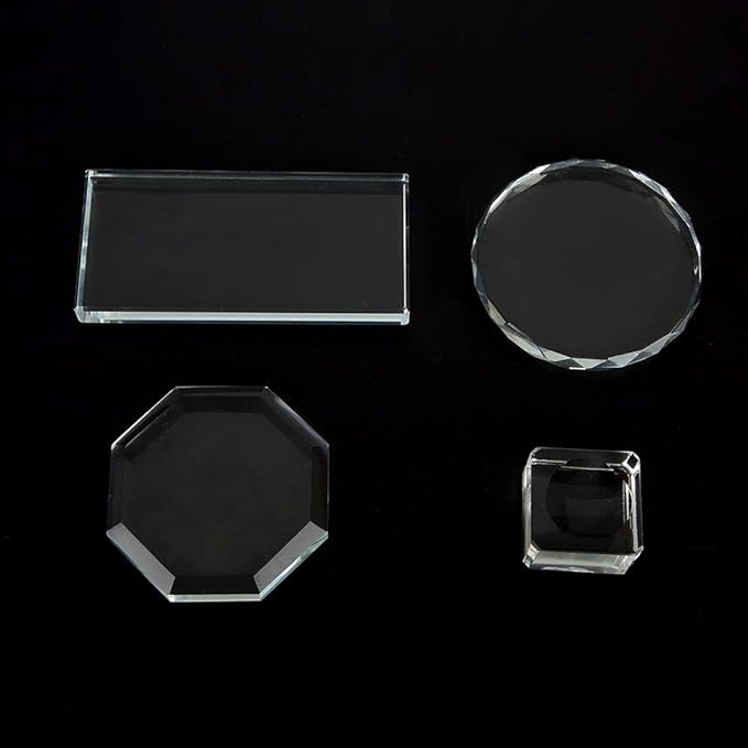 Glass Nail Art Palette Transparent Paint Drawing Colorful Paint Tray for Beauty Personal Care Drawing Color Dish DIY Nail Art Accessories Tools(02)