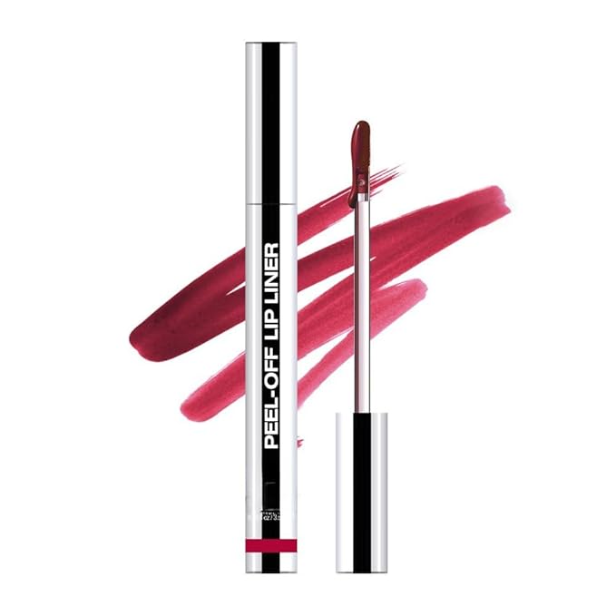 Longwear Peel-off Lip Stain Marker Peel Off with Vitamin E - Smudge-Resistant Lip Liner & Base for All Skin Types (06#)