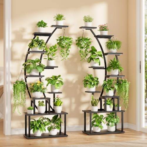 2 Pack Plant Stand Indoor with Grow Lights, 9 Tier Large Tall Plant Shelf - Image 7