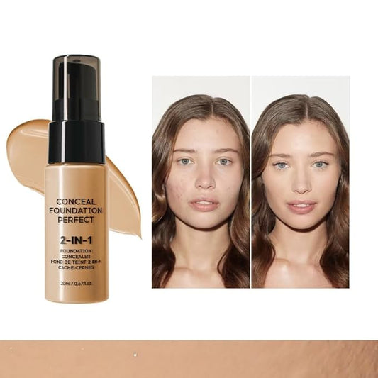 6 Colors Liquid Foundation Long-Lasting,Poreless Liquid Oil Concealer Foundation For All Skin Type,Waterproof & Sweat-Proof,Easy To Push Away,Flawless Finish Foundation,Balanced Skin Color