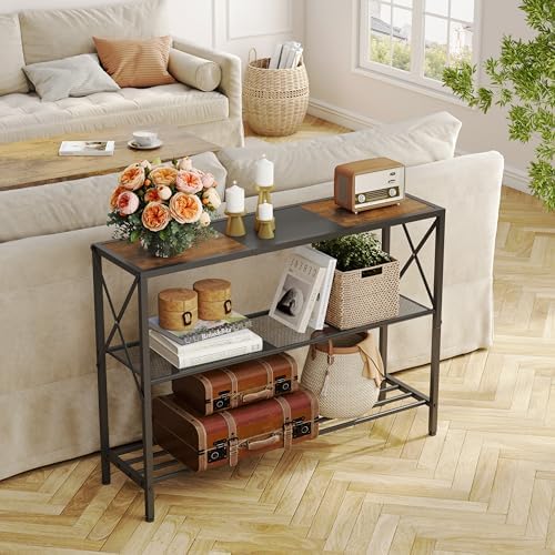 Hoctieon Industrial Console Table, 3 Tier Entryway Table, Hallway Tables - Image 3
