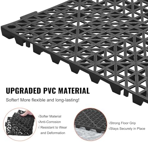 VEVOR Interlocking Tile 55PCS Black, Drainage Tiles 12" x 12" Splicing - Image 3