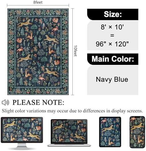 DUKINO 8x10 Area Rugs, Washable Soft Animal Bedroom Rug Non Slip - Image 2