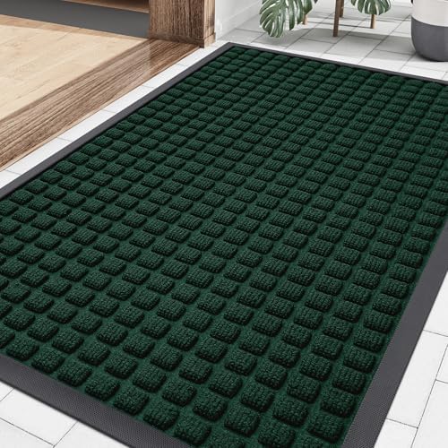 Smiry Front Door Mat Outside Entrance, Natural Rubber Doormat, 35x23 Inch by Smiry