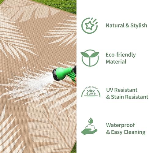 GENIMO Outdoor Rug, Waterproof Plastic Rugs 10'x14' - Image 5