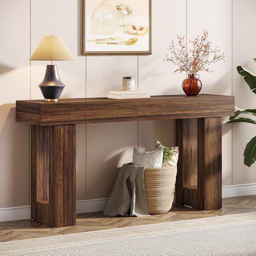 Tribesigns 63-Inch Long Console Table, MDF Wood Grain Rectangular Sofa Table by Tribesigns