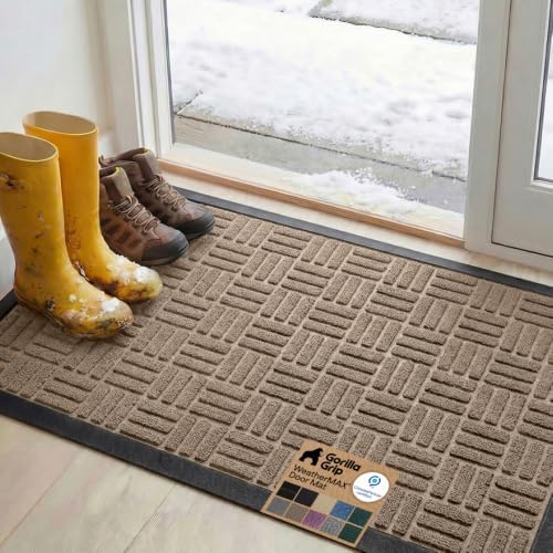 GORILLA GRIP WeatherMAX Door Mat, Indoor Outdoor Use by GorillaGrip