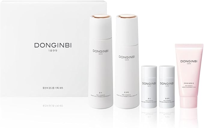 Donginbi Red Ginseng Moisturizing & Firming Set EX, Anti-Aging Korean Skin Care, Routine Kits for Smooth, Radiant Skin