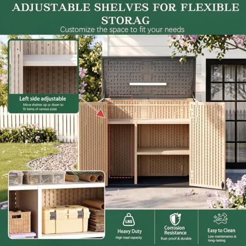 Outdoor Storage Shed Resin Waterproof Storage Cabinet - Image 4