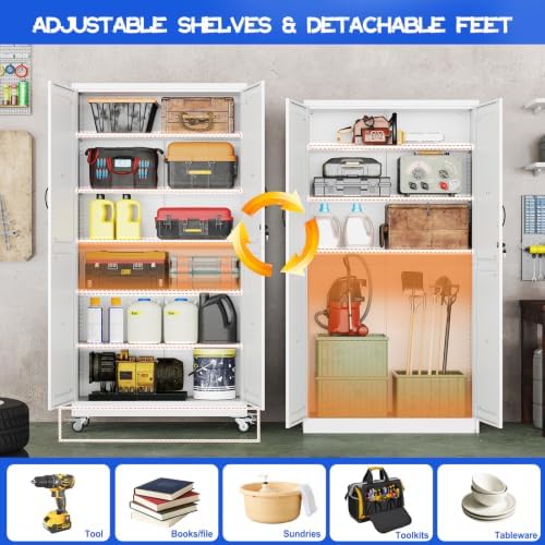GAIOUS 78.7" Tall Metal Storage Cabinet - Image 4