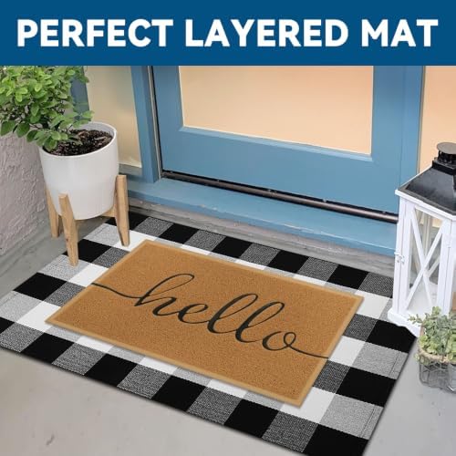 EARTHALL Door Mat Outside Inside Hello Doormat, Durable Floor Mat Non Slip Mat - Image 3