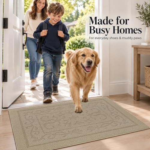 FONEYI Dirt Trapper Door Mat 32" x 48", Non-Slip Washable Doormats - Image 3