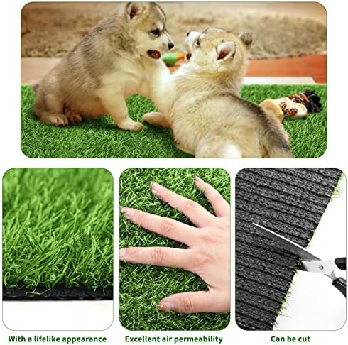 Aodaer 8 Pack Artificial Grass Mat 12 x 12 Inch Fake Grass Square Mat - Image 4
