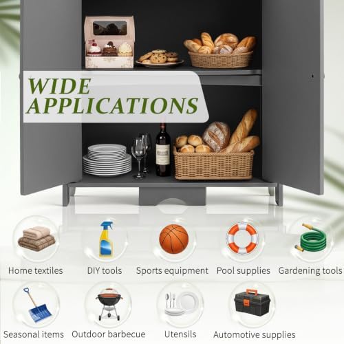 Outdoor Storage Cabinet, PVC Patio Storage Cabinet - Image 5