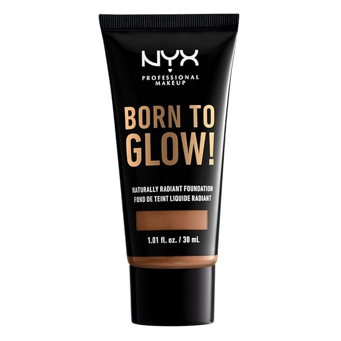 NYX PROFESSIONAL MAKEUP Born To Glow Naturally Radiant Foundation, Medium Coverage - Mahogany