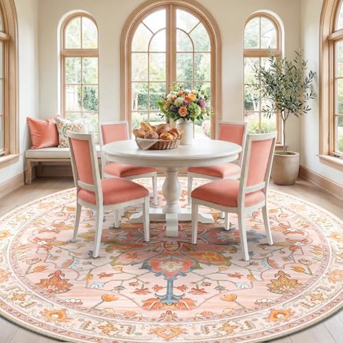 RELEANY Washable Area Rug, Round 8ft - Image 2
