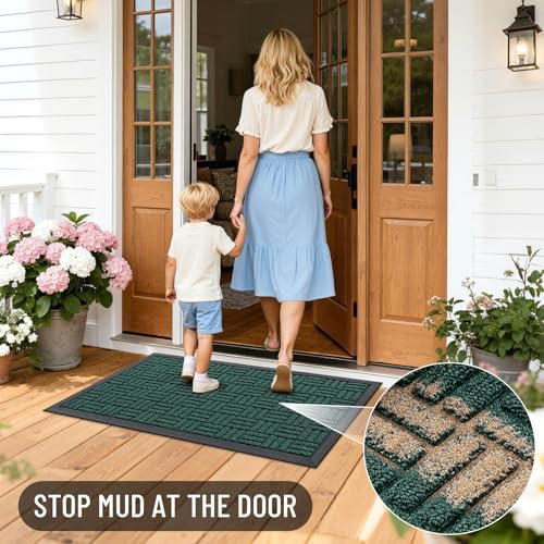 OLANLY Front Door Mat Outside Entrance 59x34, Heavy-Duty Rubber Doormat - Image 6
