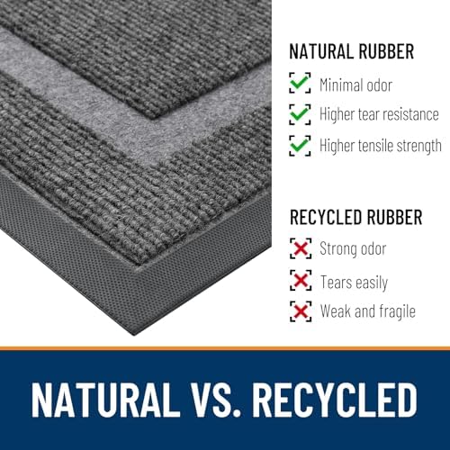 OLANLY Front Door Mat Outside 47x17, All-Season Heavy-Duty Rubber Doormat - Image 4