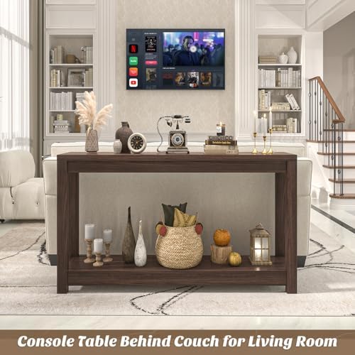 Besiost 47" Farmhouse Wood Entryway Table Narrow Console Table - Image 6