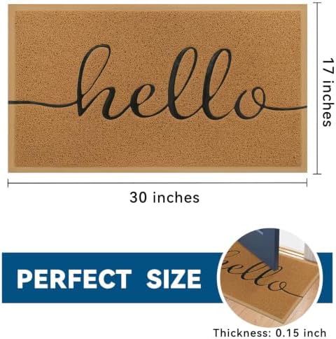 EARTHALL Door Mat Outside Inside Hello Doormat, Durable Floor Mat Non Slip Mat - Image 2