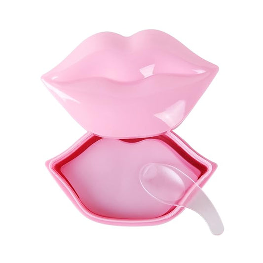 20pcs Pink Lip Masks Sheet,Moisturizing Crystal Collagen Gel Anti-Aging Lip Patches,Reduces Lip Lines Plump Dry Lips Lip Care with Box
