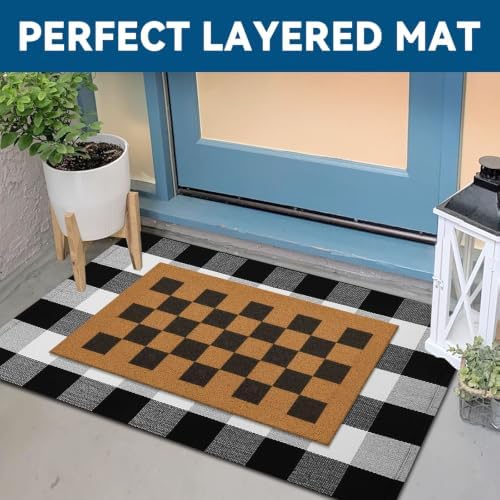 EARTHALL Door Mat Outside Inside Doormat, Durable Floor Mat Non Slip Mat Ultra - Image 3