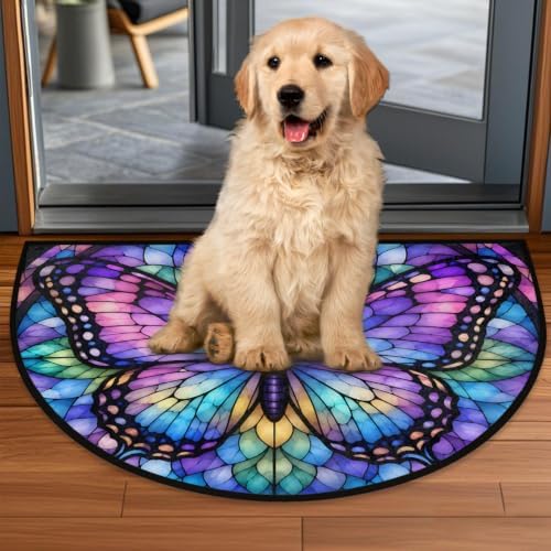 Butterfly Half Round Door Mat Outdoor Doormat Bedroom Entrance Rug A22 - Image 6