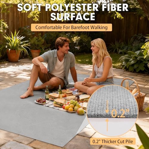 Grefinity Marine Carpet, 6 FT x 10 FT Gray Indoor Outdoor Carpet - Image 4