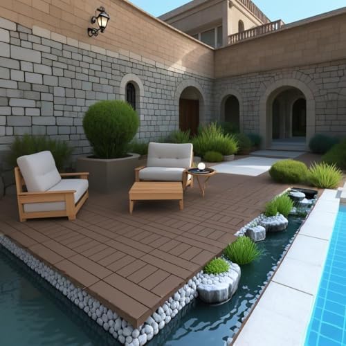 44-Pack Interlocking PP Deck Tiles, All-Weather Anti-Slip Patio Tiles - Image 6