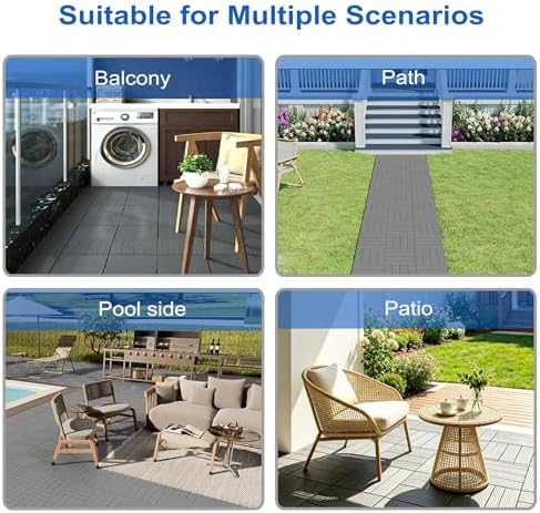 9 PCS 12x12 Inch Plastic Interlocking Deck Tiles - Image 6