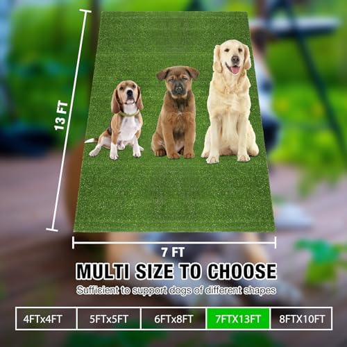 GLOBREEN Pet Artificial Grass 7 FT X 13 FT, Fake Grass Turf Carpet - Image 2