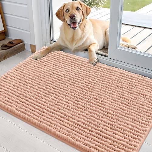 OLANLY Dog Door Mat for Muddy Paws 36x24, Extra Absorbent Chenille Mud Mat by OLANLY